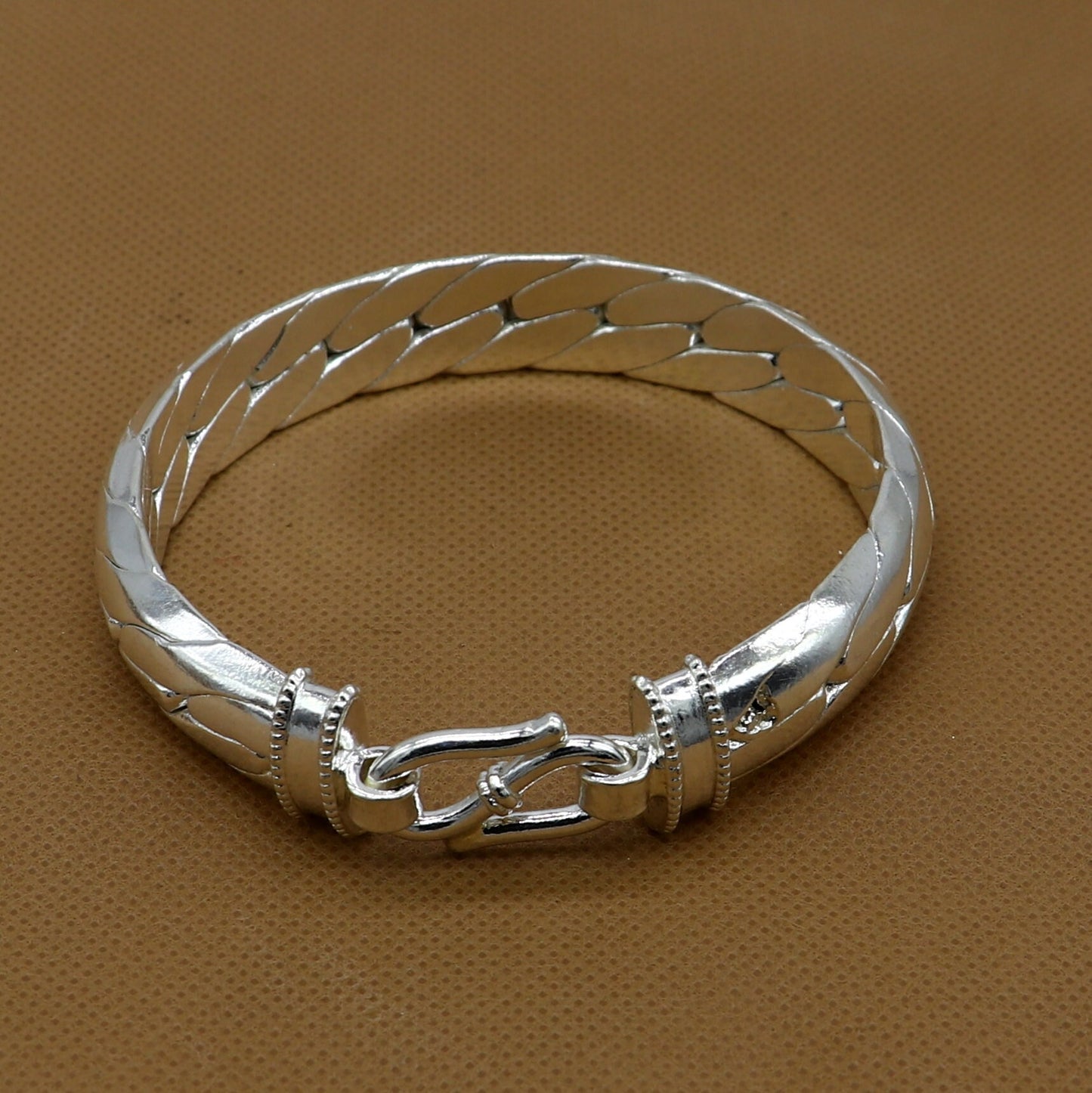 925 Solid Sterling silver handmade vintage style heavy bangle bracelet kada tribal jewelry best for men's gifting silver articles nsk808 - TRIBAL ORNAMENTS