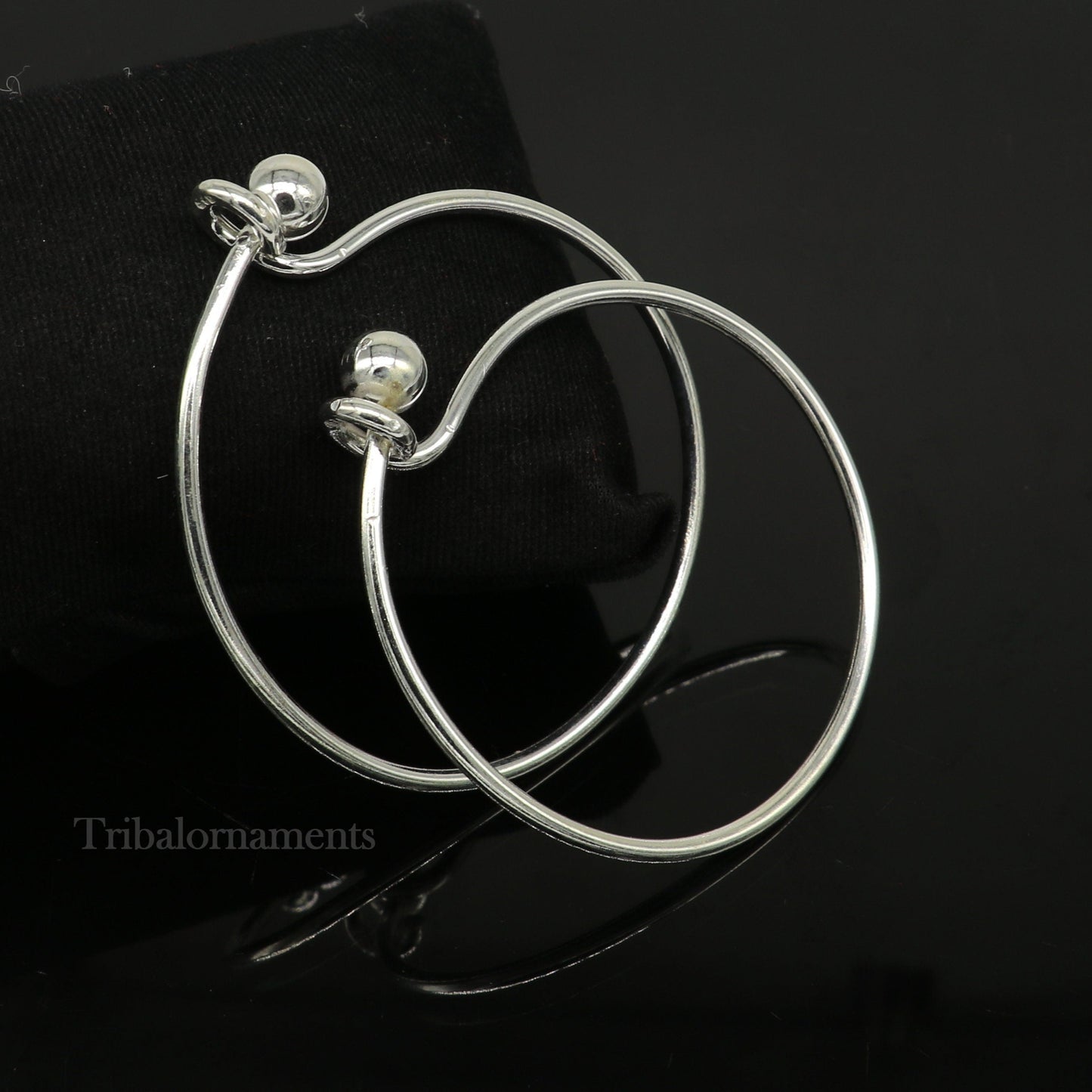 925 sterling customized plain design ball work stylish designer bangle bracelet pure silver gifting jewelry, brides made bangles nba173 - TRIBAL ORNAMENTS