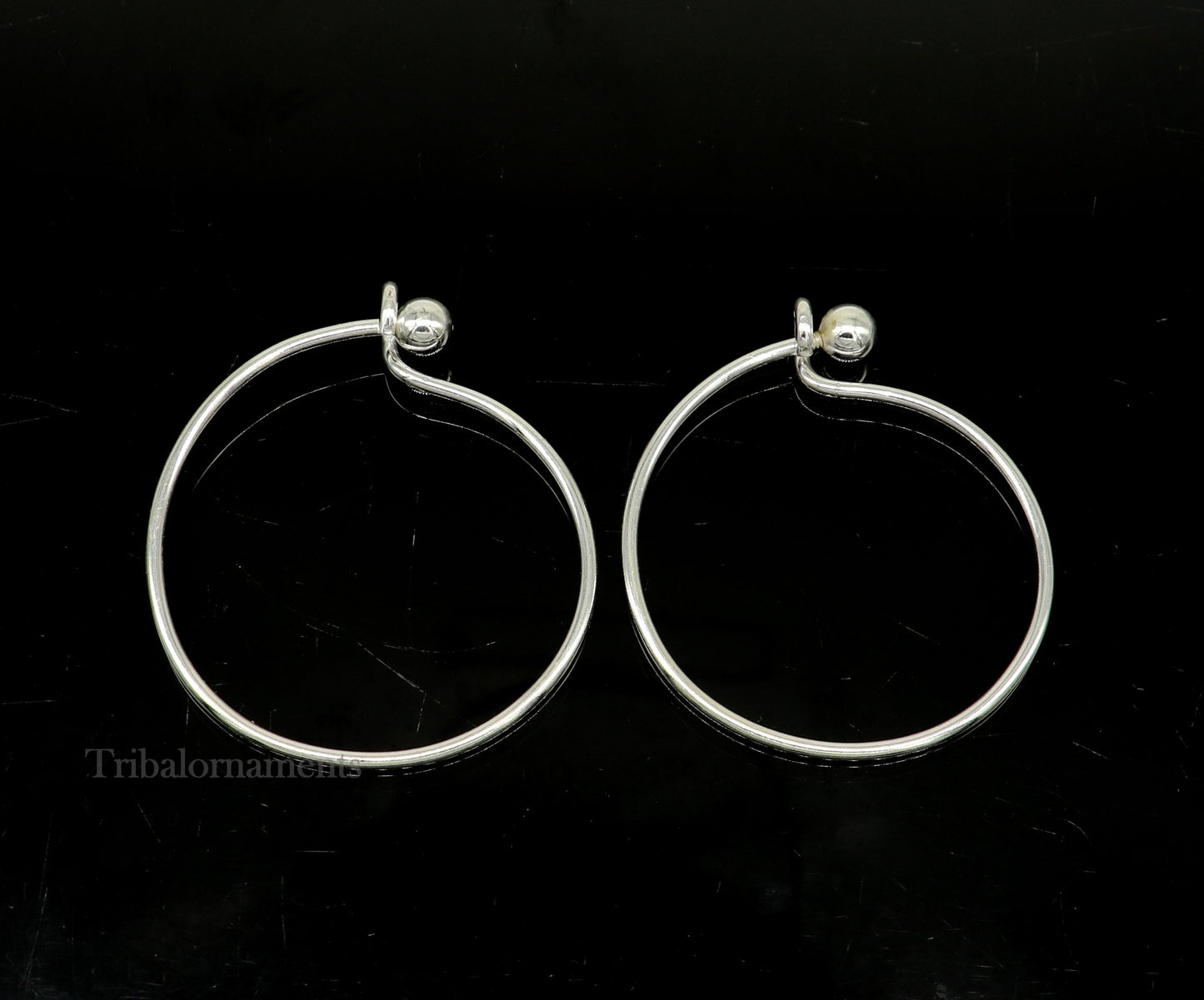 925 sterling customized plain design ball work stylish designer bangle bracelet pure silver gifting jewelry, brides made bangles nba173 - TRIBAL ORNAMENTS