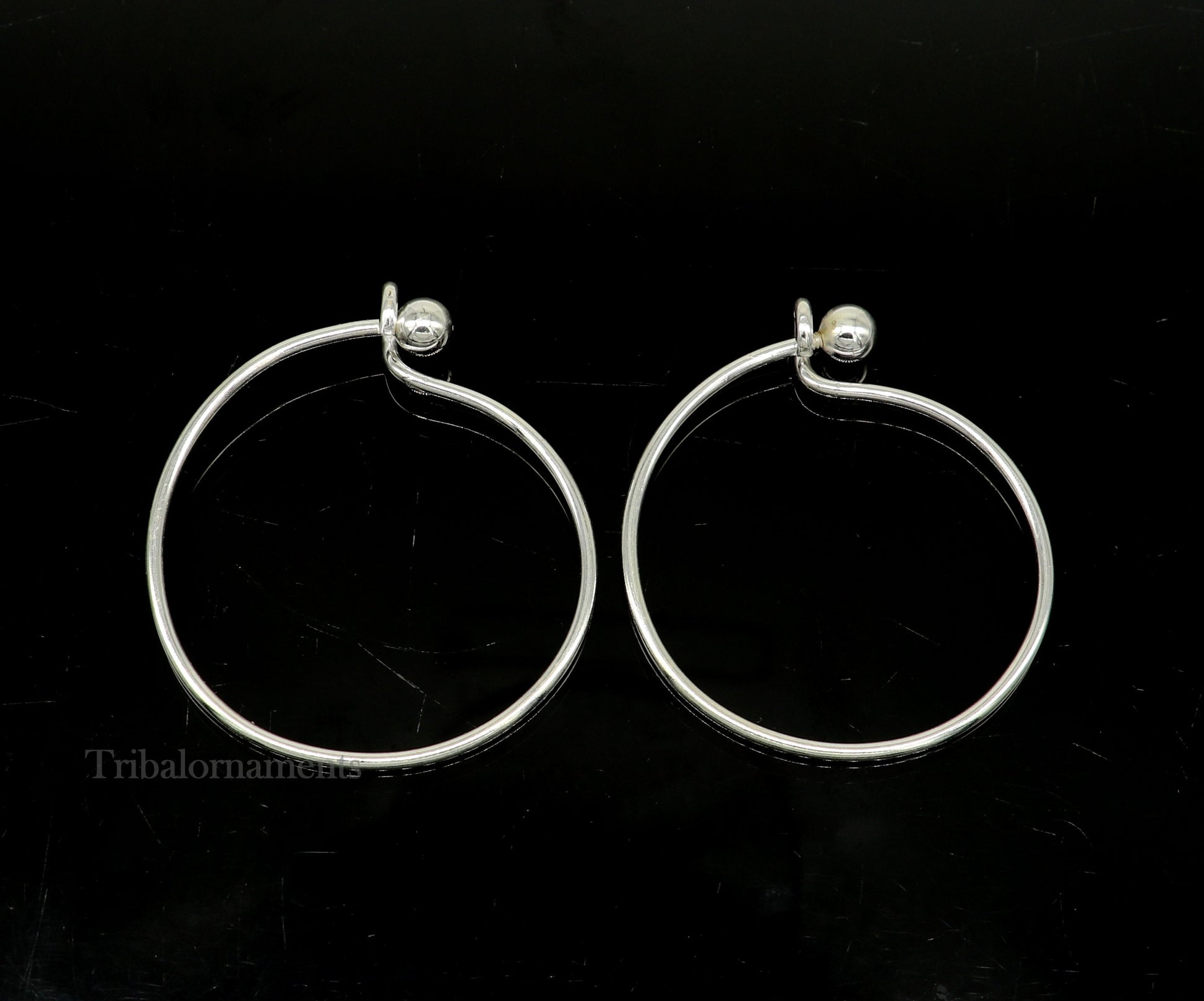 925 sterling customized plain design ball work stylish designer bangle bracelet pure silver gifting jewelry, brides made bangles nba173 - TRIBAL ORNAMENTS