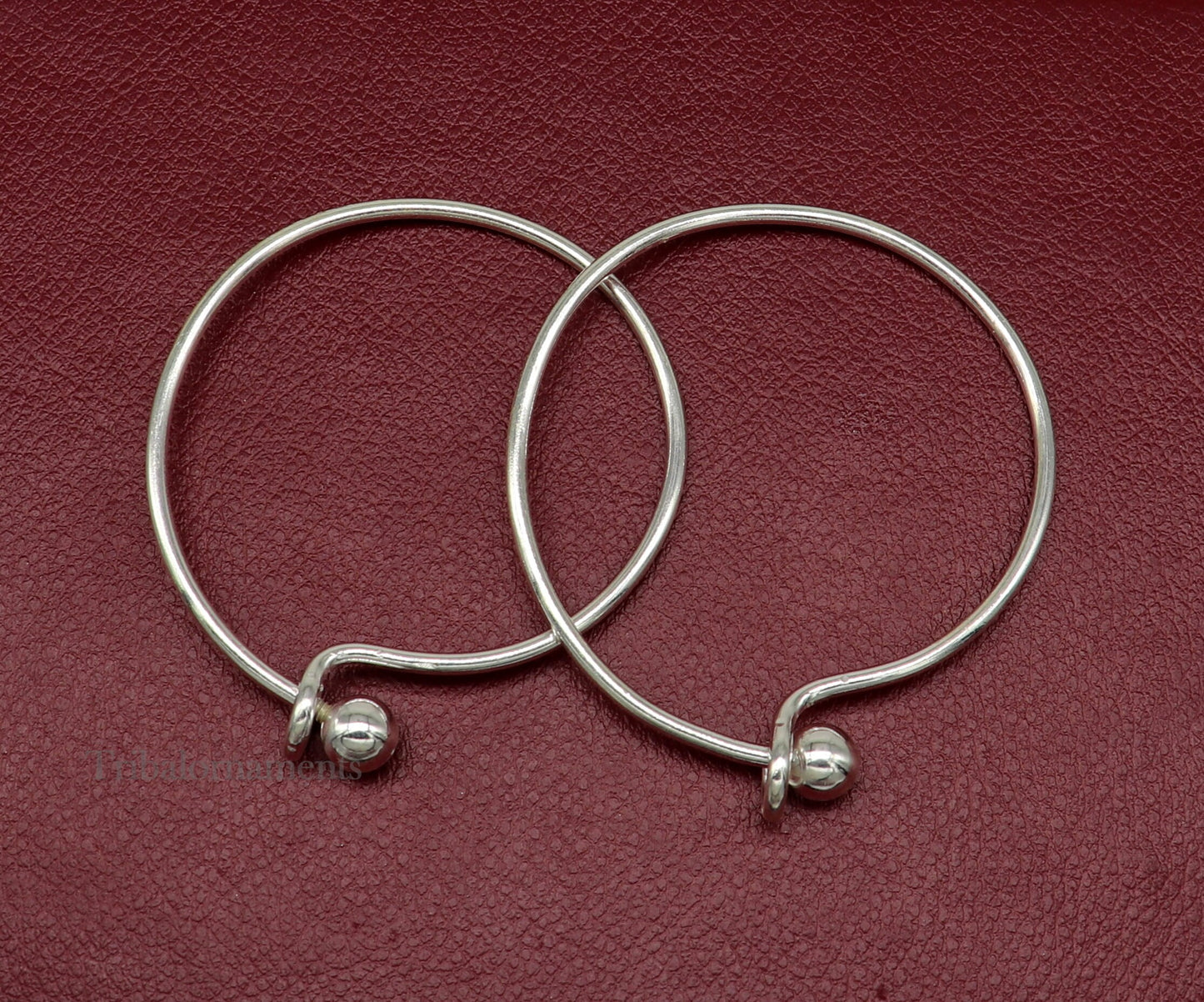 925 sterling customized plain design ball work stylish designer bangle bracelet pure silver gifting jewelry, brides made bangles nba173 - TRIBAL ORNAMENTS