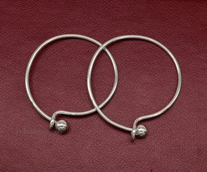 Sterling silver custom plain ball work bangle bracelet by TRIBAL ORNAMENTS, stylish designer jewelry for gifting or special occasions