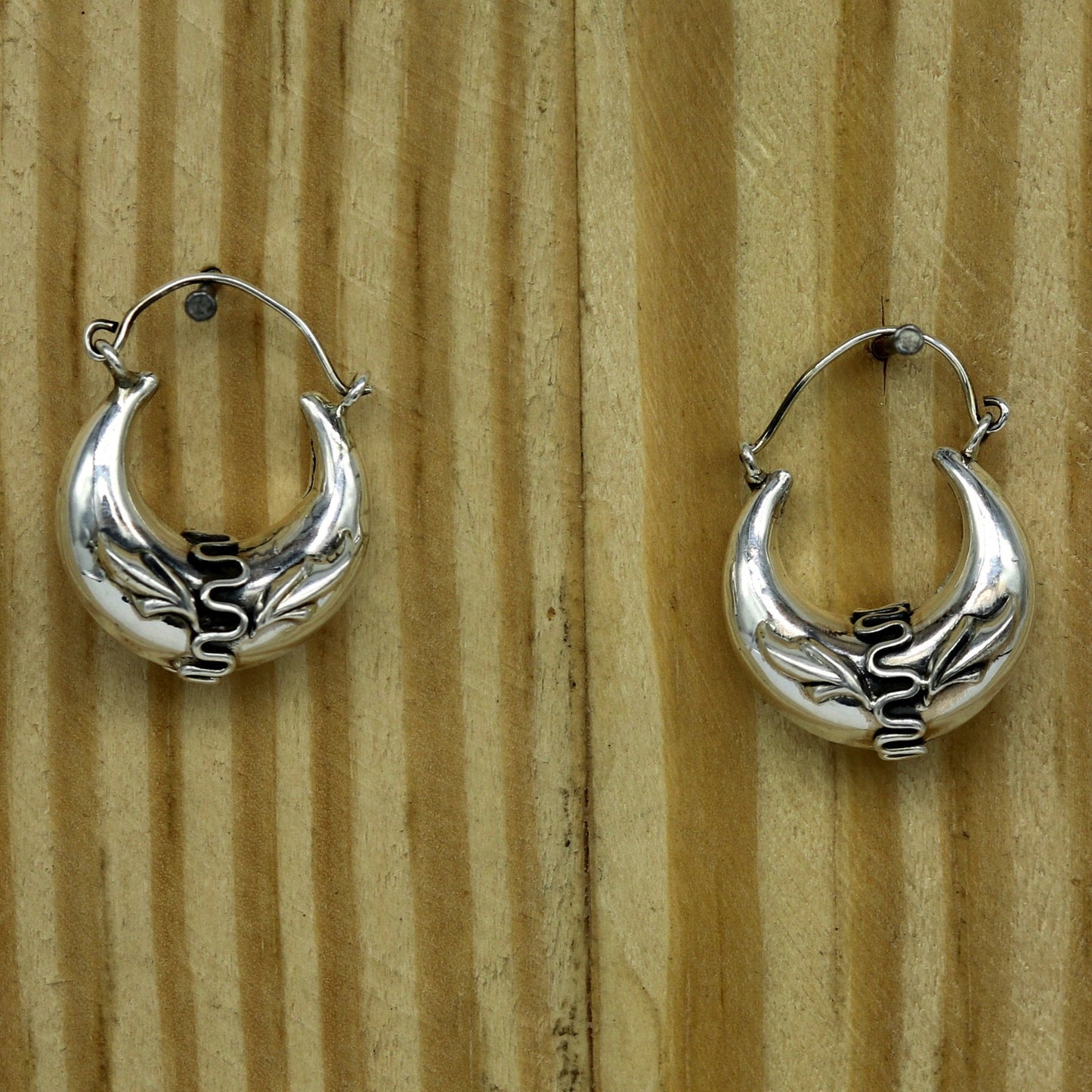 925 sterling Handmade silver jewelry, fabulous vintage stylish customized hoops earrings bali tribal ethnic personalized jewelry ske3 - TRIBAL ORNAMENTS