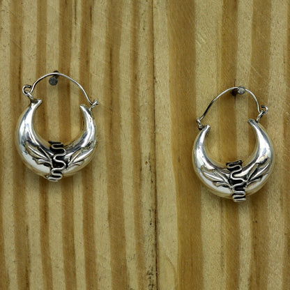 925 sterling Handmade silver jewelry, fabulous vintage stylish customized hoops earrings bali tribal ethnic personalized jewelry ske3 - TRIBAL ORNAMENTS