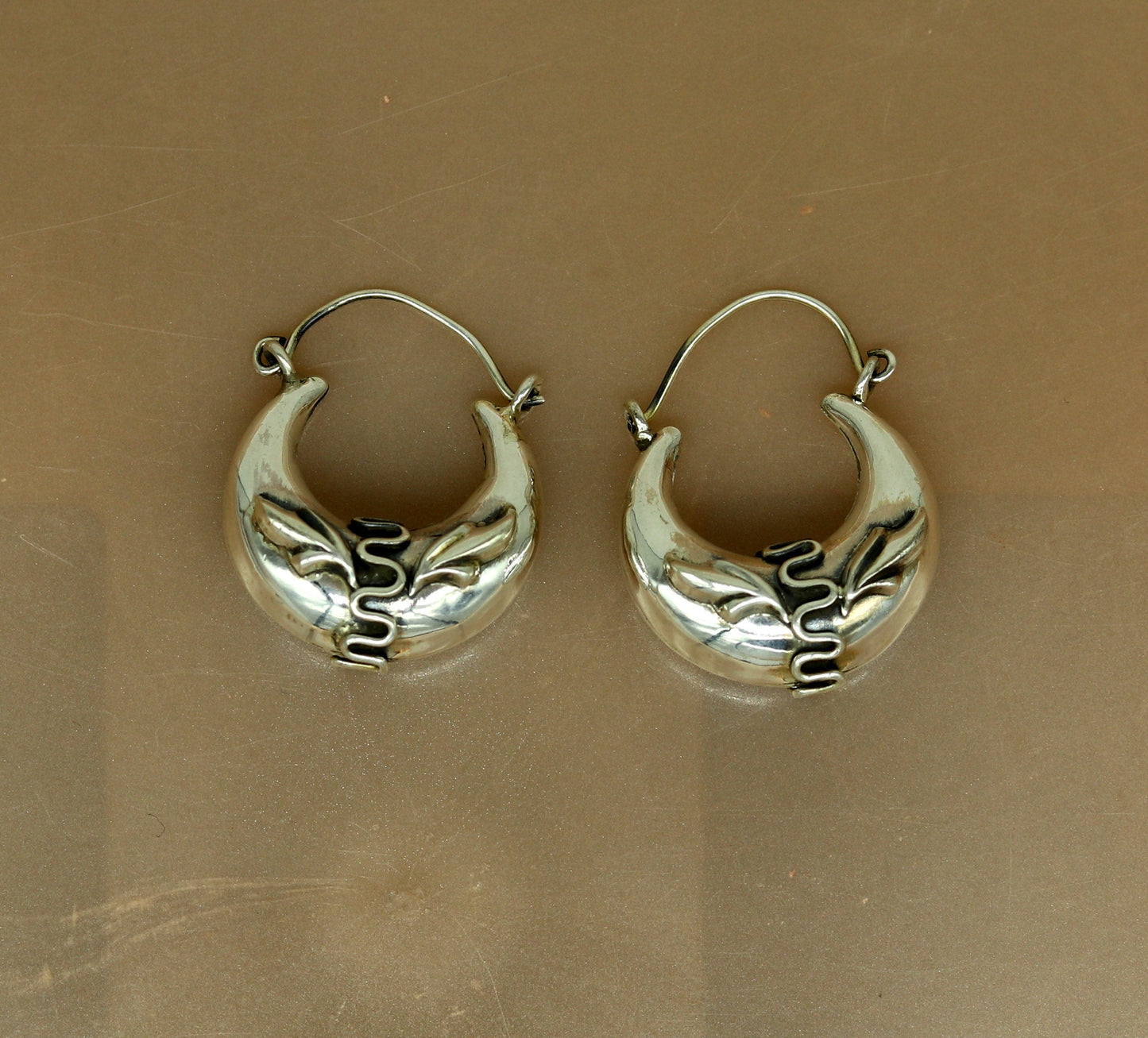 925 sterling Handmade silver jewelry, fabulous vintage stylish customized hoops earrings bali tribal ethnic personalized jewelry ske3 - TRIBAL ORNAMENTS