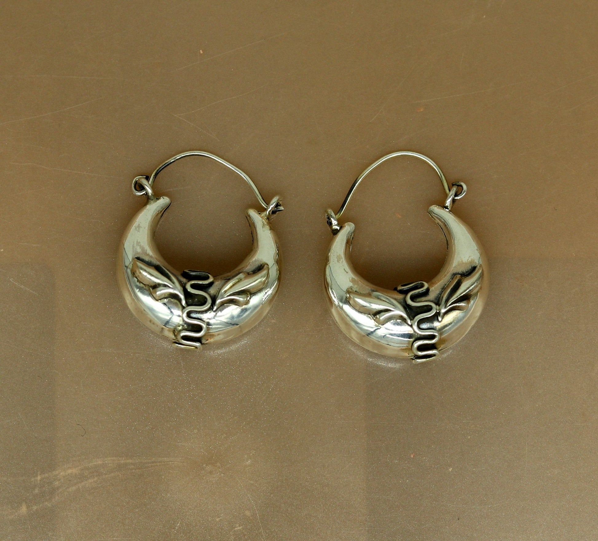 925 sterling Handmade silver jewelry, fabulous vintage stylish customized hoops earrings bali tribal ethnic personalized jewelry ske3 - TRIBAL ORNAMENTS