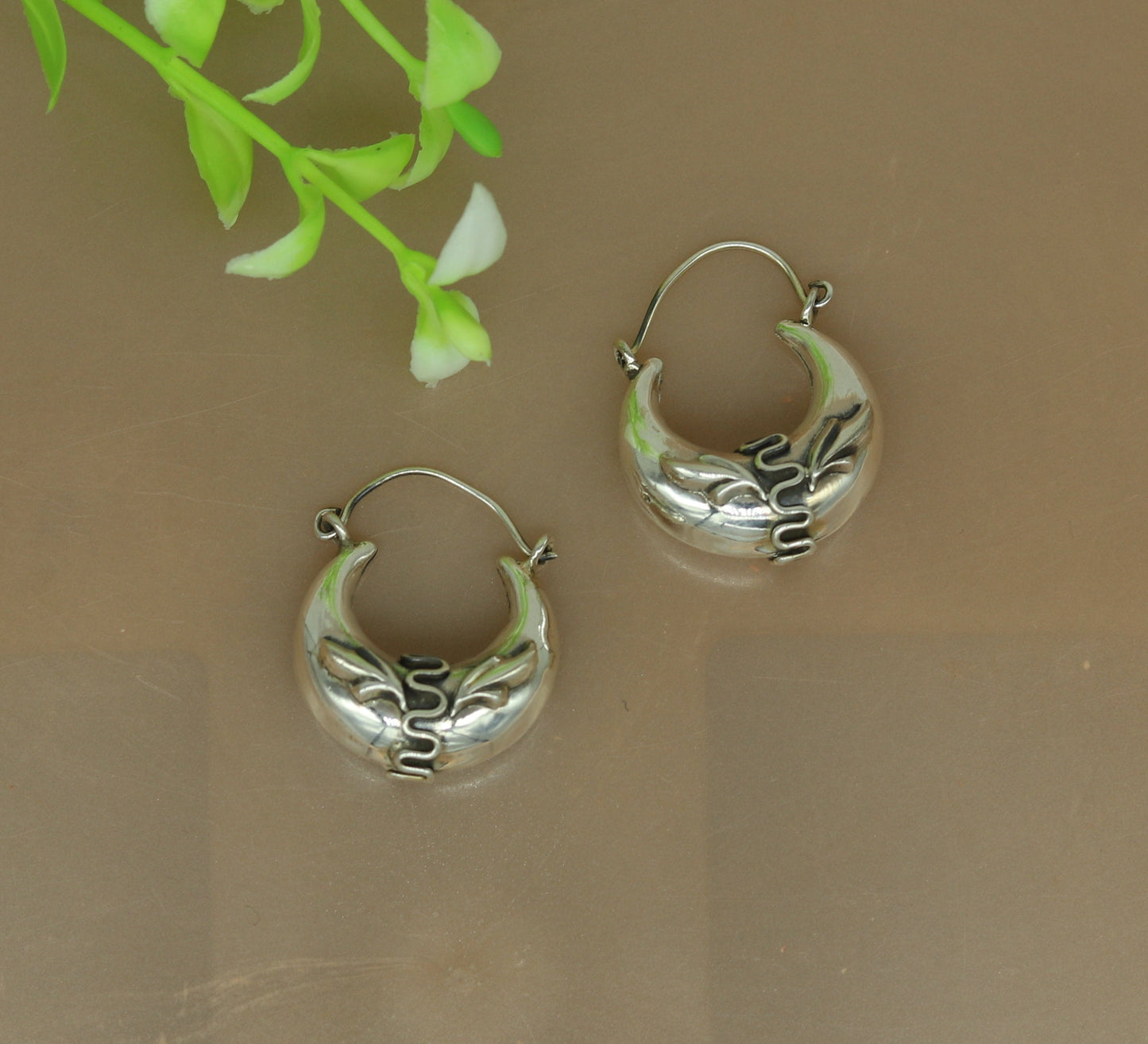 925 sterling Handmade silver jewelry, fabulous vintage stylish customized hoops earrings bali tribal ethnic personalized jewelry ske3 - TRIBAL ORNAMENTS