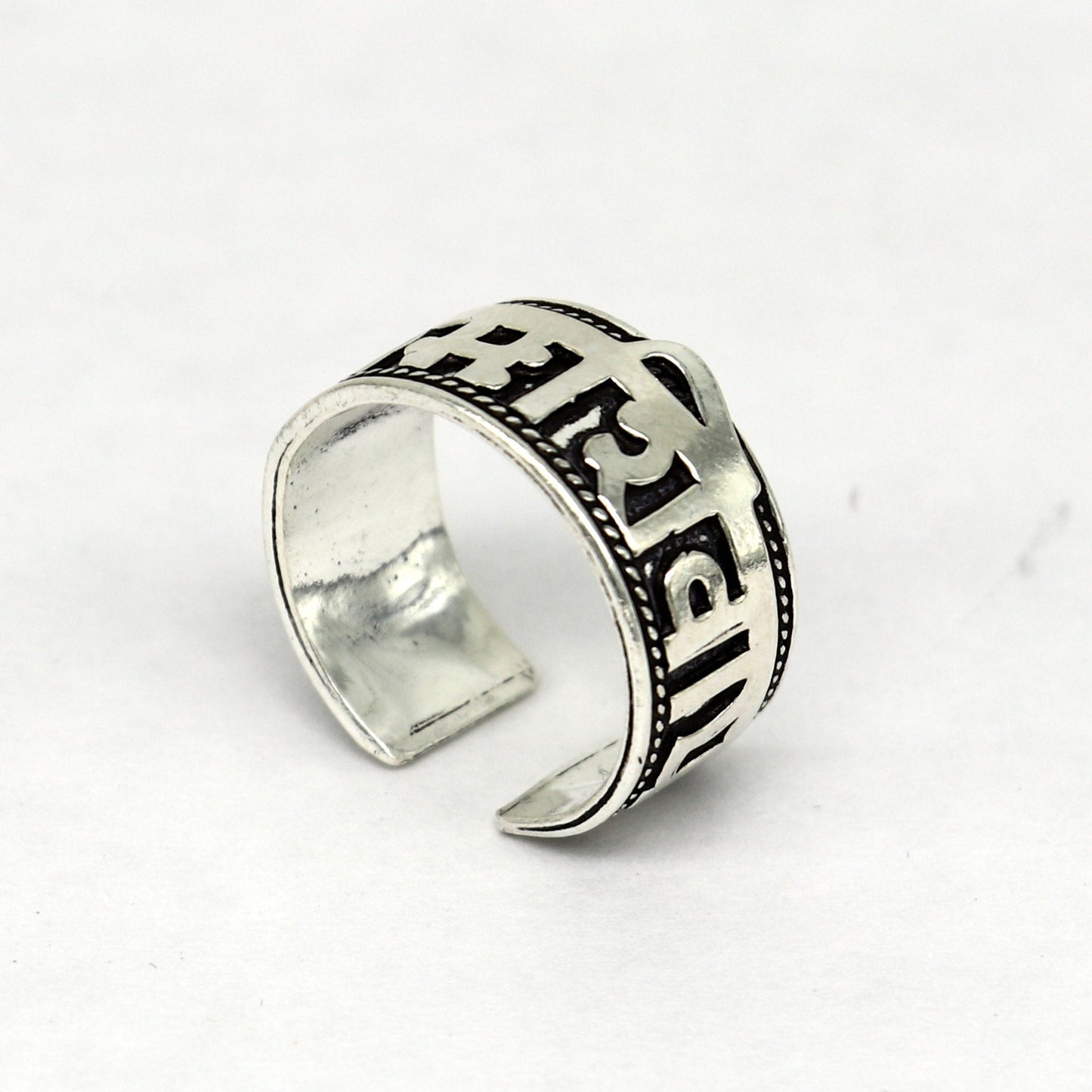 925 sterling silver 11mm solid handcrafted Adjustable idol Shiva mantra "Aum Namah Shivay" devine ring band, thumb ring jewelry ring333 - TRIBAL ORNAMENTS