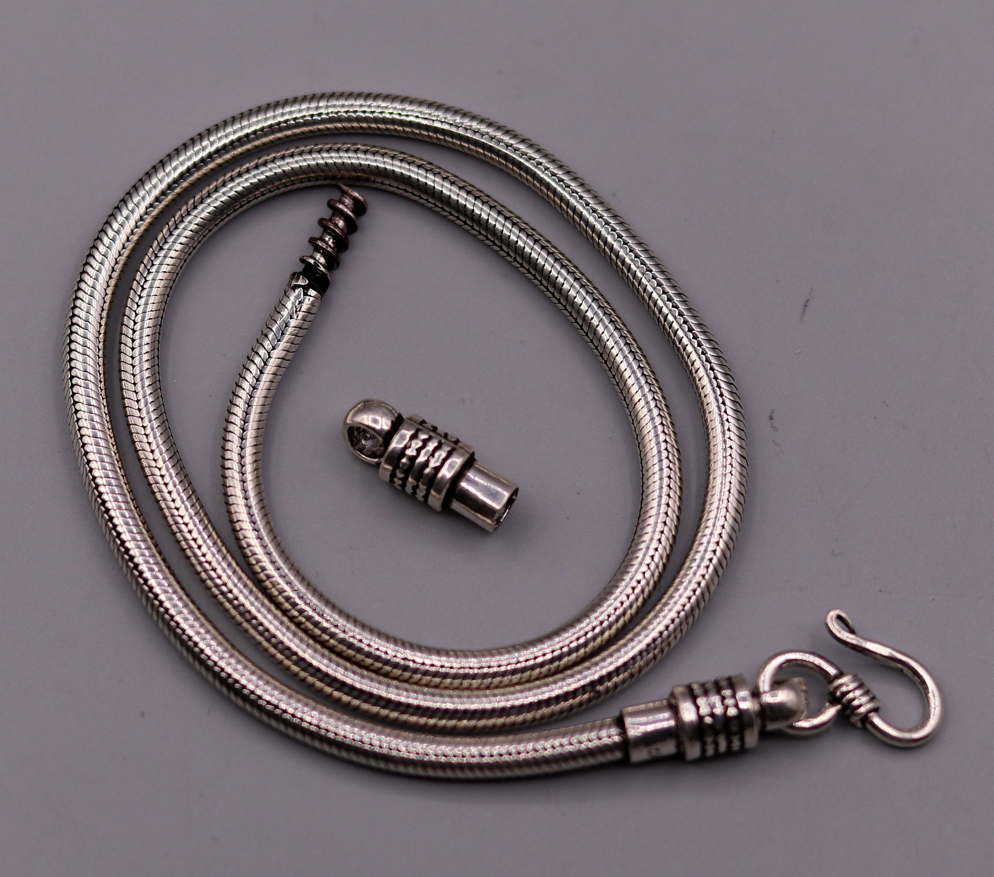 925 sterling silver 20 inch handmade flexible snake chain , screw chain amazing antique chain necklace jewelry unisex gifting jewelry ch35 - TRIBAL ORNAMENTS