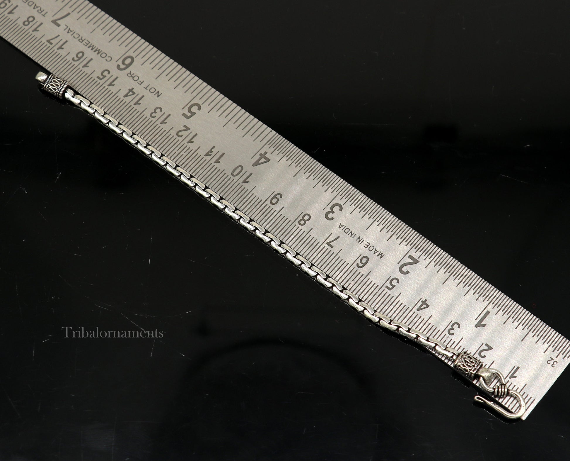 925 sterling silver 6.5 inches customized vintage design girl's jewelry bracelet from india, best light weight gift from india nsbr353 - TRIBAL ORNAMENTS