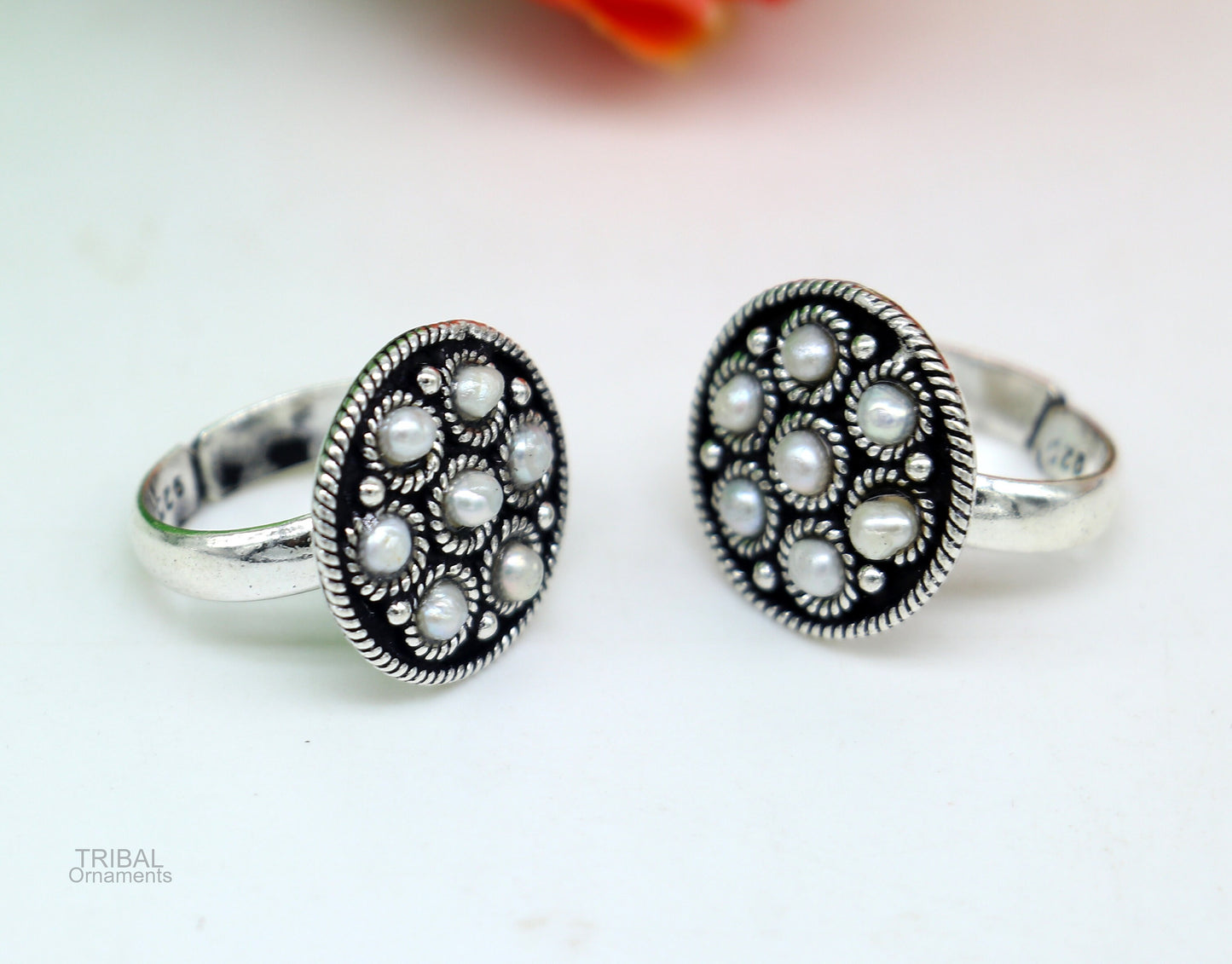 925 sterling silver adjustable tiny toe ring band fabulous blue turquoise stone tribal belly dance brides jewelry from india ntr57 - TRIBAL ORNAMENTS