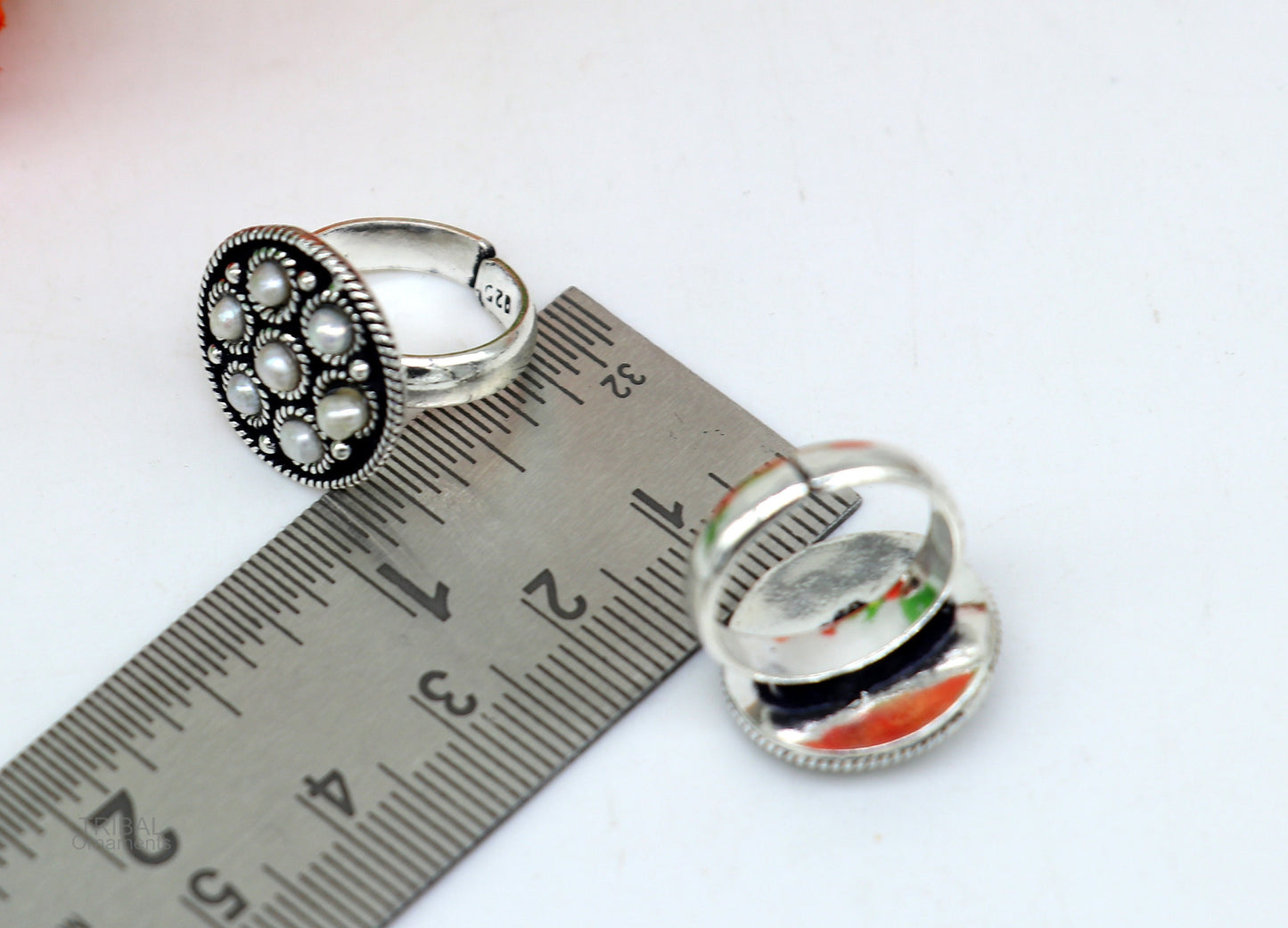 925 sterling silver adjustable tiny toe ring band fabulous blue turquoise stone tribal belly dance brides jewelry from india ntr57 - TRIBAL ORNAMENTS