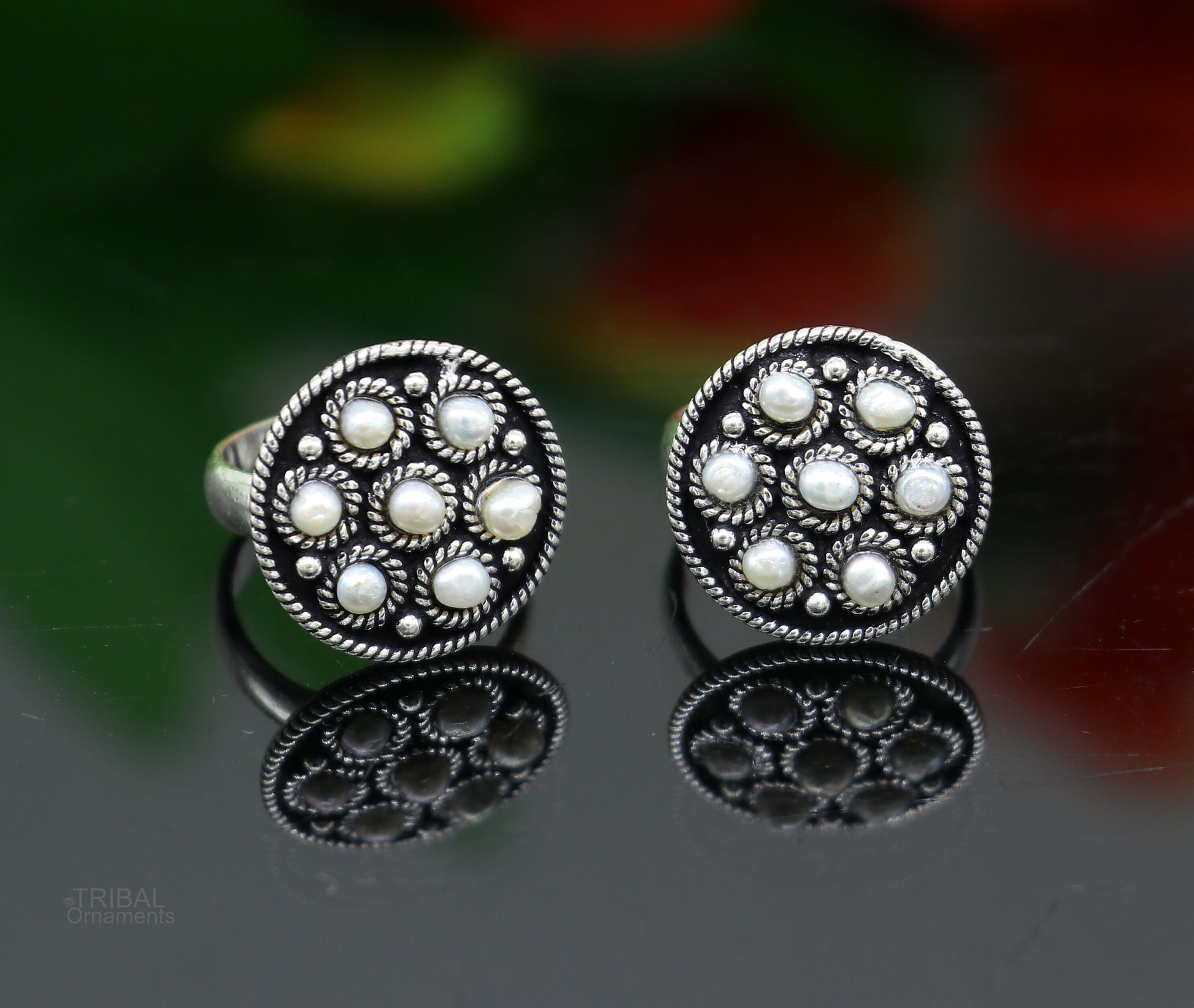 925 sterling silver adjustable tiny toe ring band fabulous blue turquoise stone tribal belly dance brides jewelry from india ntr57 - TRIBAL ORNAMENTS