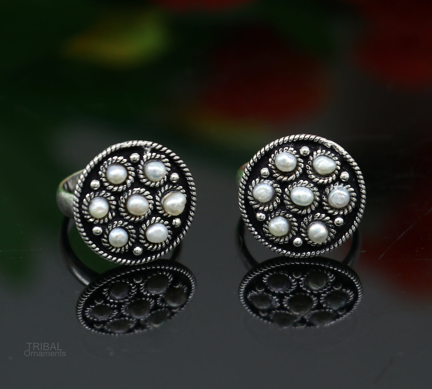 925 sterling silver adjustable tiny toe ring band fabulous blue turquoise stone tribal belly dance brides jewelry from india ntr57 - TRIBAL ORNAMENTS