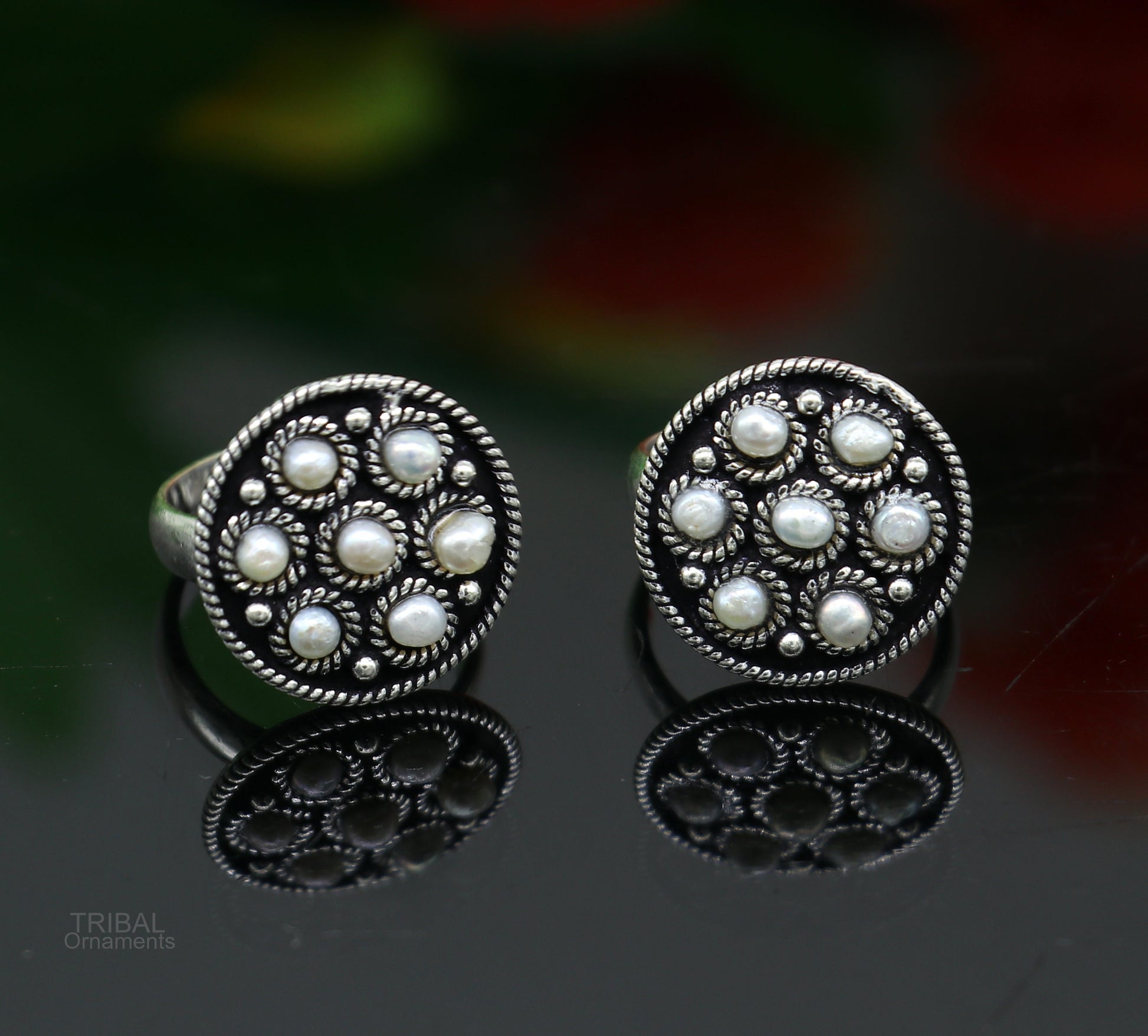 925 sterling silver adjustable tiny toe ring band fabulous blue turquoise stone tribal belly dance brides jewelry from india ntr57 - TRIBAL ORNAMENTS