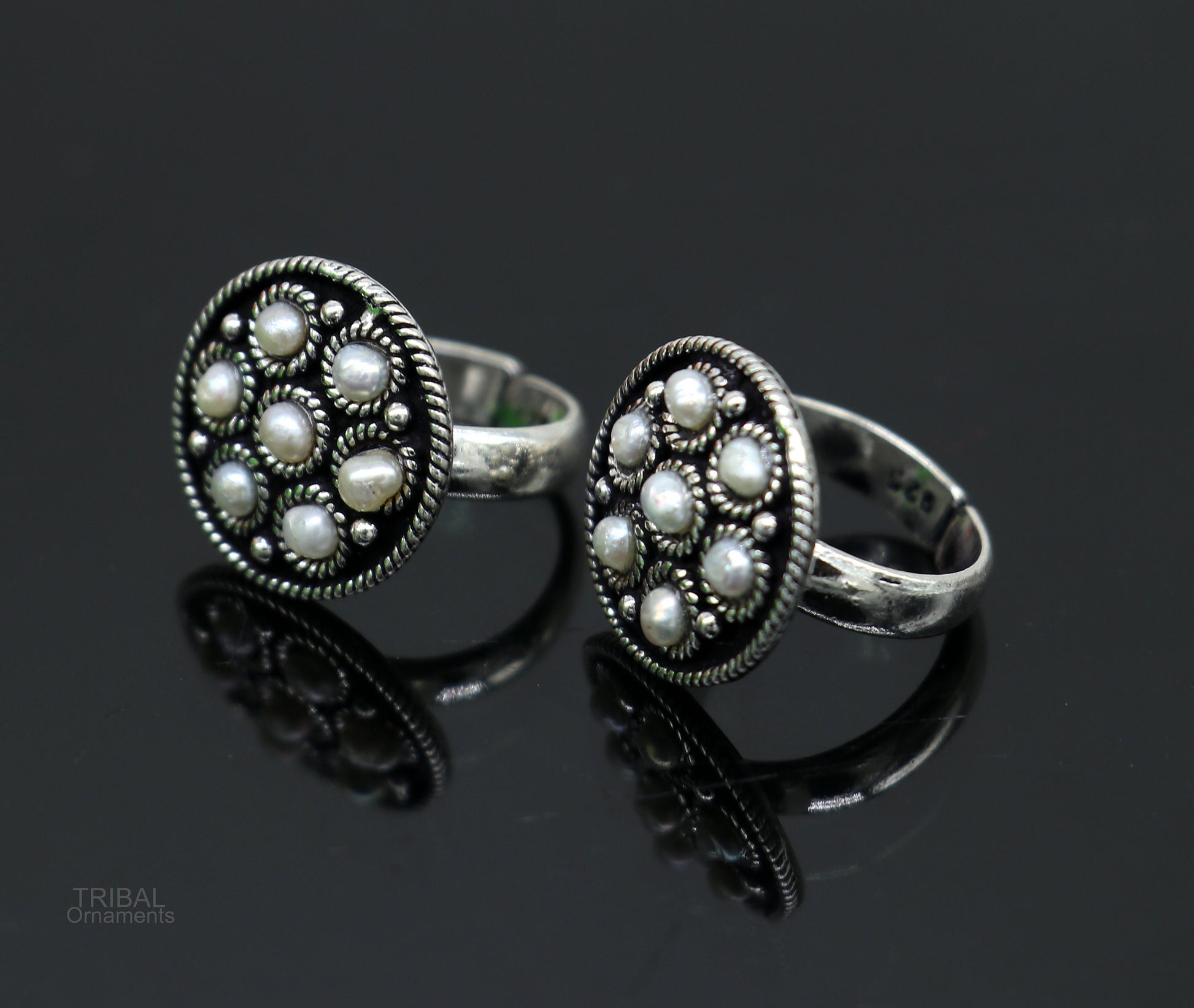 925 sterling silver adjustable tiny toe ring band fabulous blue turquoise stone tribal belly dance brides jewelry from india ntr57 - TRIBAL ORNAMENTS