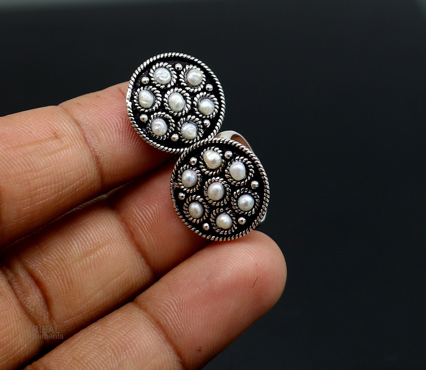 925 sterling silver adjustable tiny toe ring band fabulous blue turquoise stone tribal belly dance brides jewelry from india ntr57 - TRIBAL ORNAMENTS