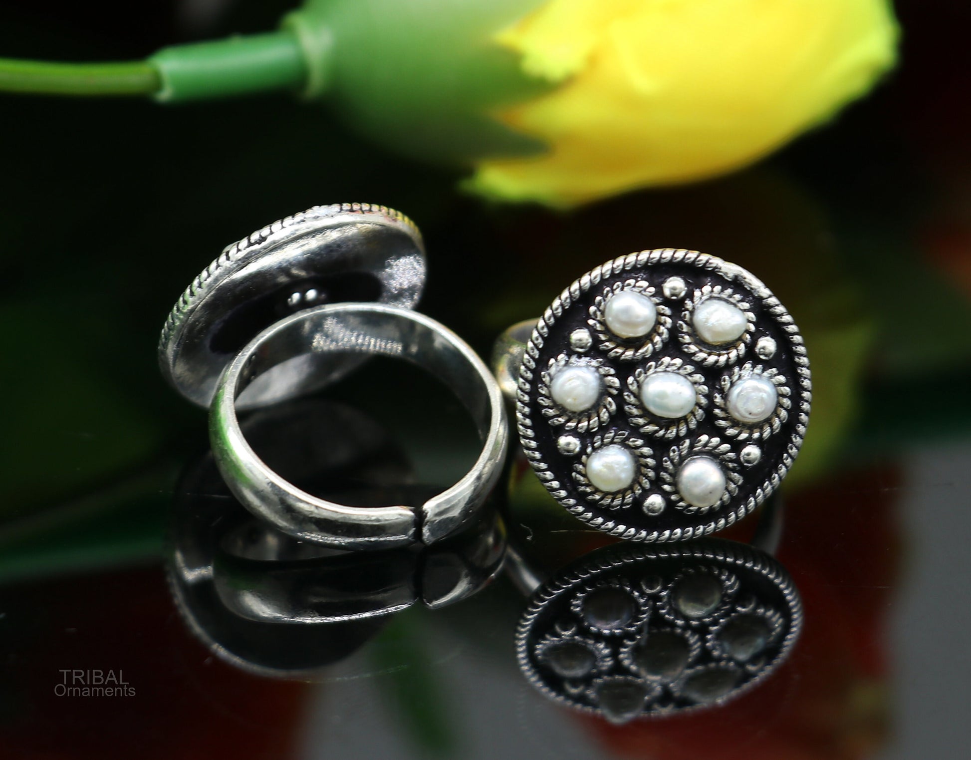 925 sterling silver adjustable tiny toe ring band fabulous blue turquoise stone tribal belly dance brides jewelry from india ntr57 - TRIBAL ORNAMENTS