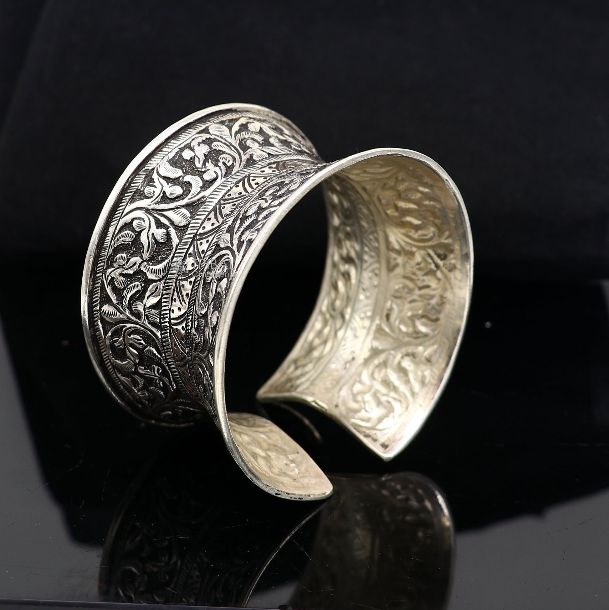 925 sterling silver adjustable tribal cuff bracelet, excellent wedding cuff bangle bracelet Tribal ethnic boho Navratri jewelry cuff190 - TRIBAL ORNAMENTS