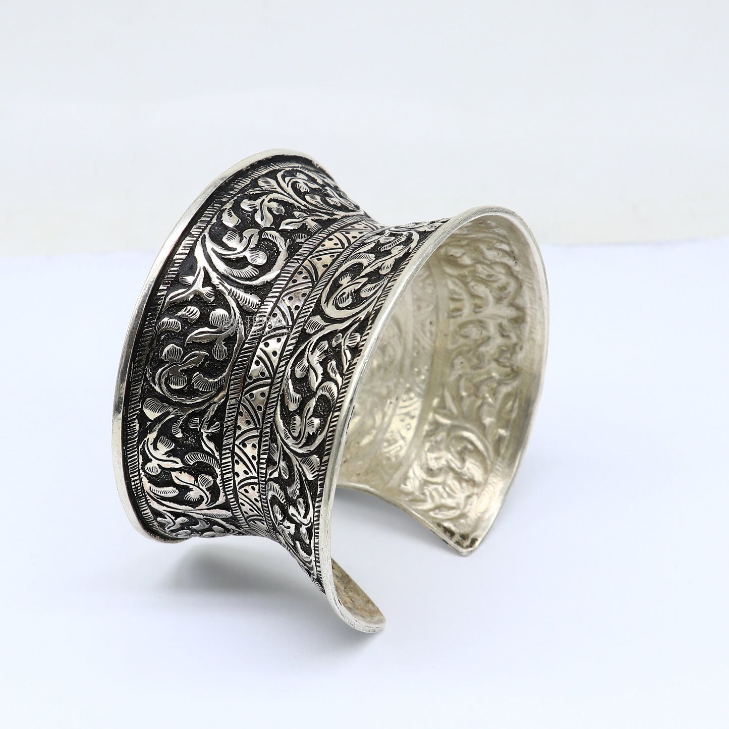 925 sterling silver adjustable tribal cuff bracelet, excellent wedding cuff bangle bracelet Tribal ethnic boho Navratri jewelry cuff190 - TRIBAL ORNAMENTS
