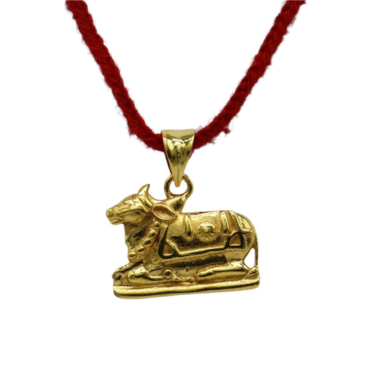 925 sterling silver amazing designer Hindu idol Lord Shiva Nandi Maharaj pendant, excellent gold polished unisex locket pendant nsp612 - TRIBAL ORNAMENTS