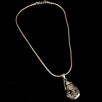 925 sterling silver Lord Shiva pendant by TRIBAL ORNAMENTS, unisex Hindu jewelry with intricate design, ideal for gifting or personal style.