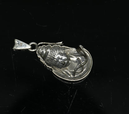 925 sterling silver Lord Shiva pendant from Tribal Ornaments, unisex Hindu idol jewelry with detailed design.