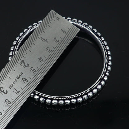 925 sterling silver amazing silver beaded bangle bracelet, excellent custom made oxidized personalized bangle jewelry for belly dance nba273 - TRIBAL ORNAMENTS