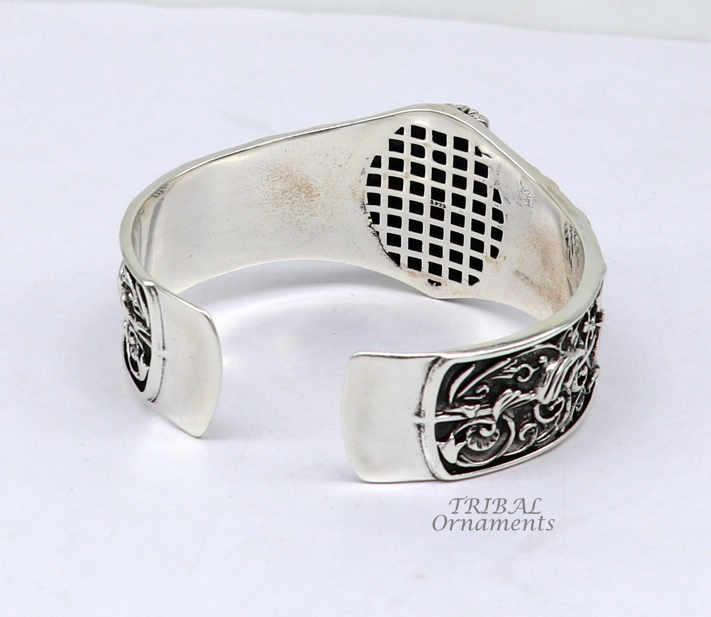 925 sterling silver amazing vintage lion design handmade adjustable cuff kada bracelet, gorgeous lion kada for gifting cuff139 - TRIBAL ORNAMENTS