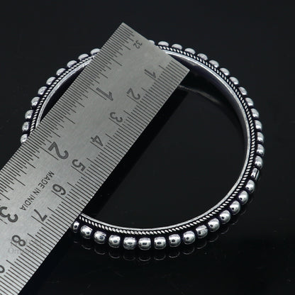 925 sterling silver amazing Waved style beaded bangle bracelet, excellent custom made oxidized personalized bangles for belly dance nba275 - TRIBAL ORNAMENTS