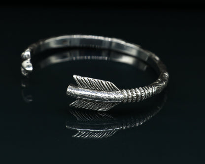 925 sterling silver Arrow style designer bangle bracelet kada, excellent personalized gifting adjustable fancy bangle men's or girls cuff69 - TRIBAL ORNAMENTS
