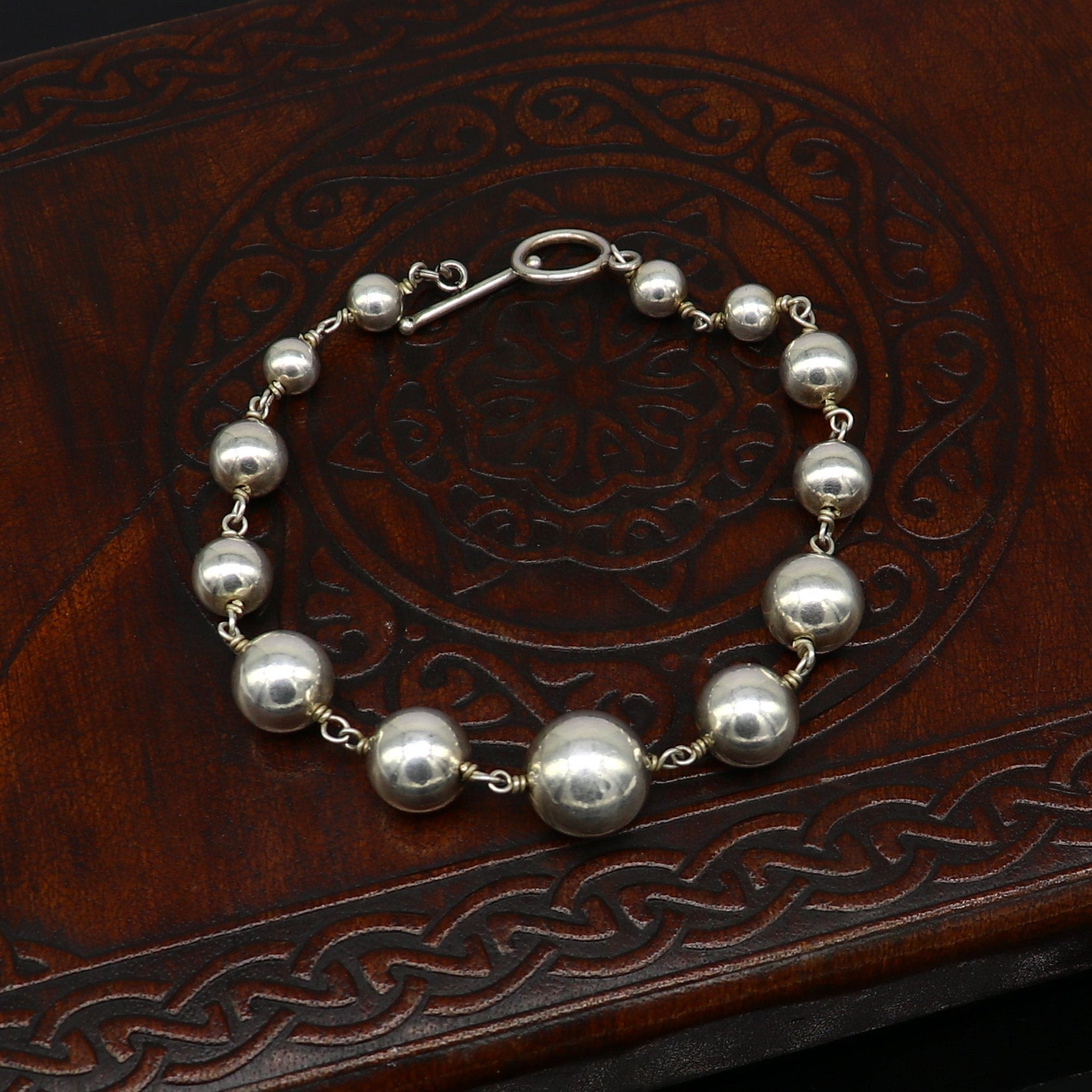 925 sterling silver beaded customized bracelet, best gifting stylish beaded bracelet, unisex personalized belly dance jewelry nsbr241 - TRIBAL ORNAMENTS