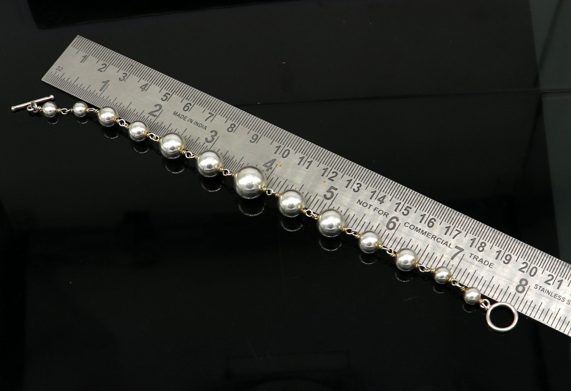 925 sterling silver beaded customized bracelet, best gifting stylish beaded bracelet, unisex personalized belly dance jewelry nsbr241 - TRIBAL ORNAMENTS