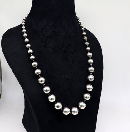 925 sterling silver beaded necklace by Tribal Ornaments, showcasing a classic bridal wedding gift jewelry set with tribal-inspired design.