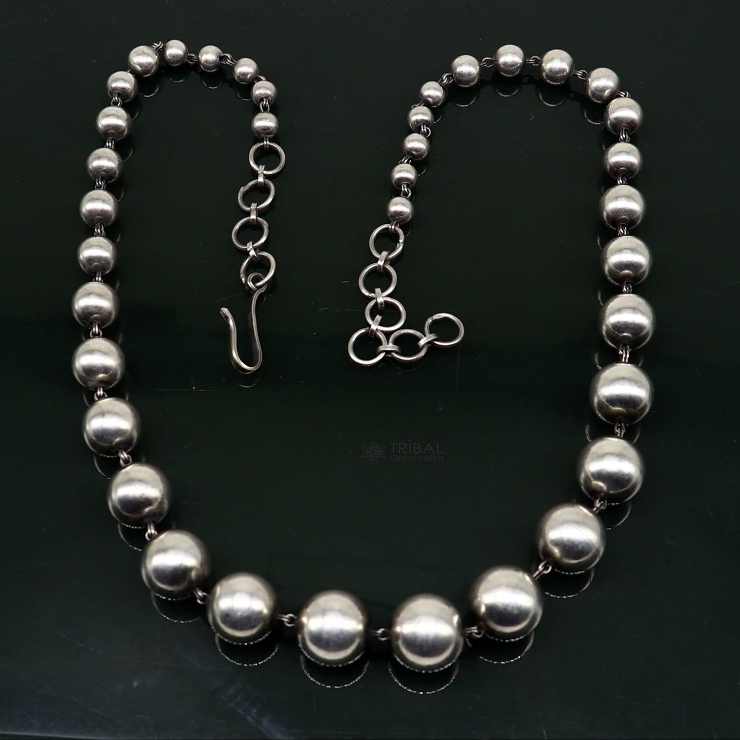 925 sterling silver beaded necklace, excellent brides classical gifting wedding anniversary functional chain necklace tribal jewelry set627 - TRIBAL ORNAMENTS