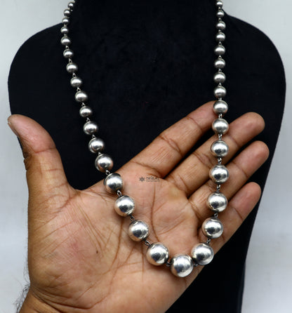 925 sterling silver beaded necklace with intricate tribal design, perfect for brides, weddings, anniversaries, or traditional jewelry sets.