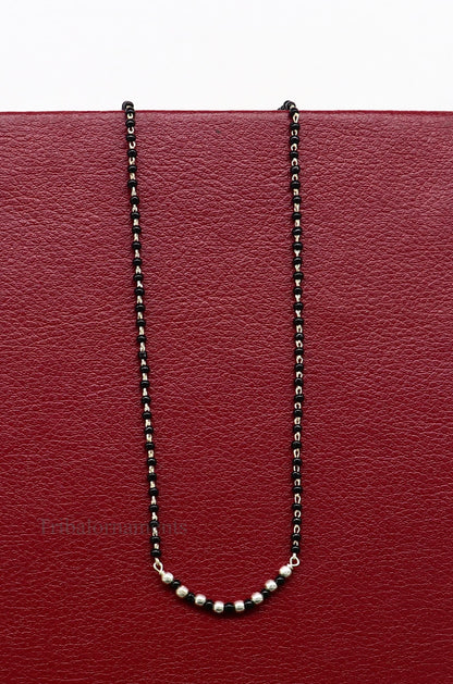 925 sterling silver black beads chain necklace, gorgeous small jingling bells design pendant, traditional style chain beaded necklace set228 - TRIBAL ORNAMENTS