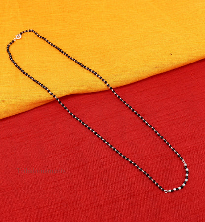 925 sterling silver black beads chain necklace, gorgeous small jingling bells design pendant, traditional style chain beaded necklace set228 - TRIBAL ORNAMENTS