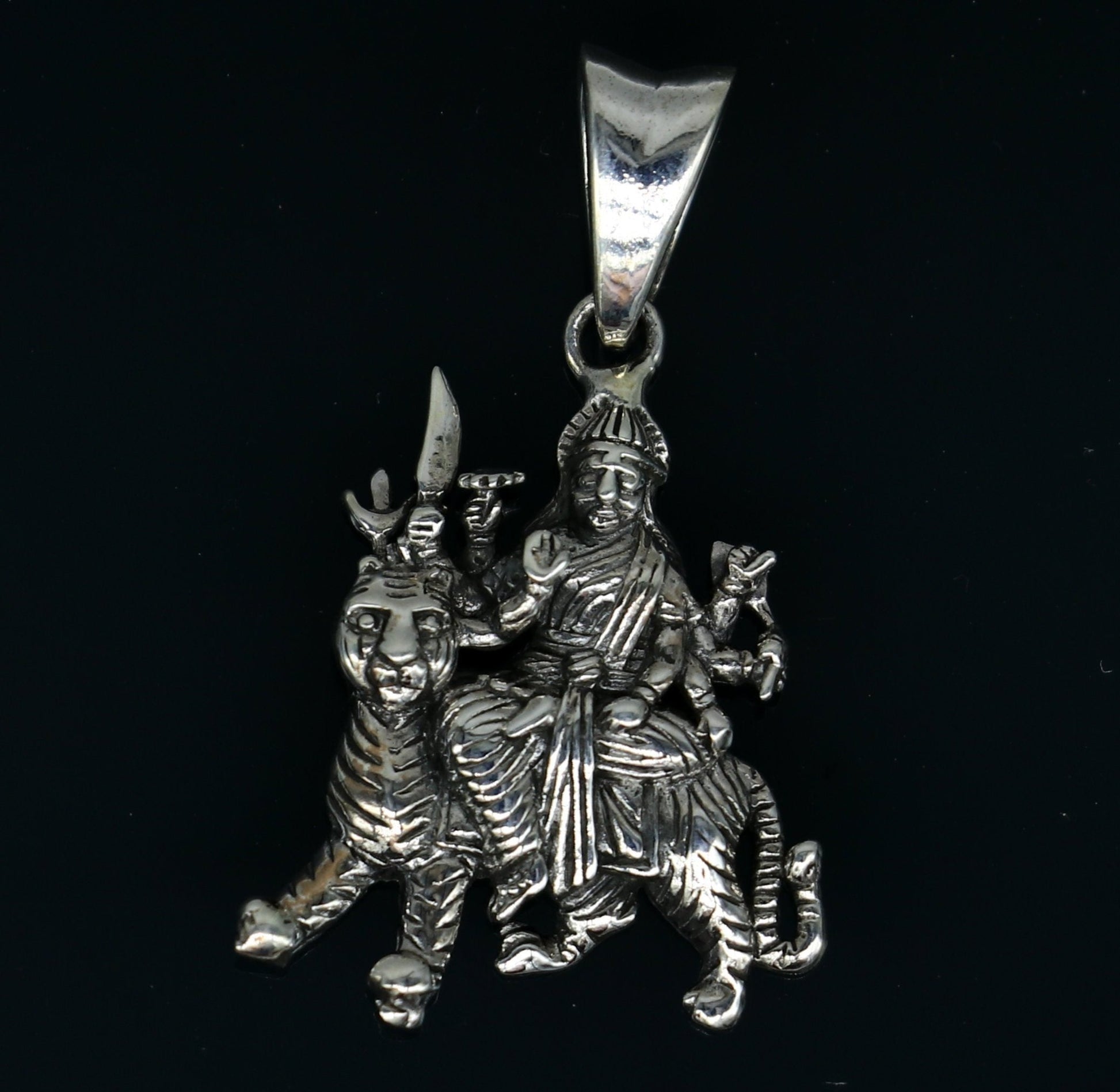 925 sterling silver blessing Goddess bhawani/ Durga maa pendant, amazing unisex pendant locket personalized jewelry tribal jewelry ssp442 - TRIBAL ORNAMENTS