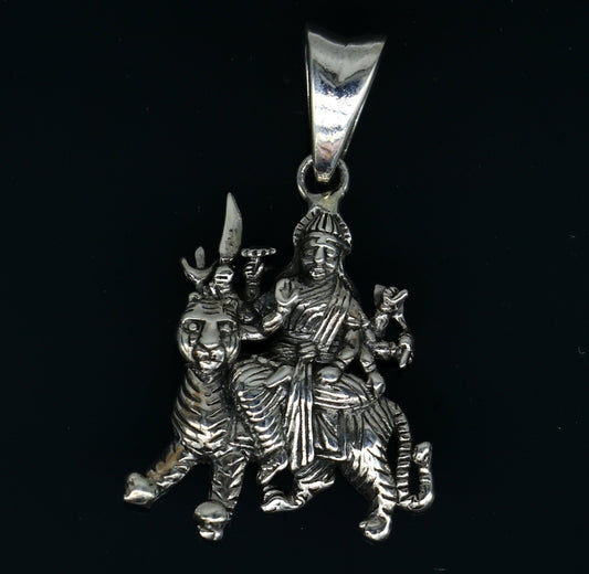 925 sterling silver blessing Goddess bhawani/ Durga maa pendant, amazing unisex pendant locket personalized jewelry tribal jewelry ssp442 - TRIBAL ORNAMENTS