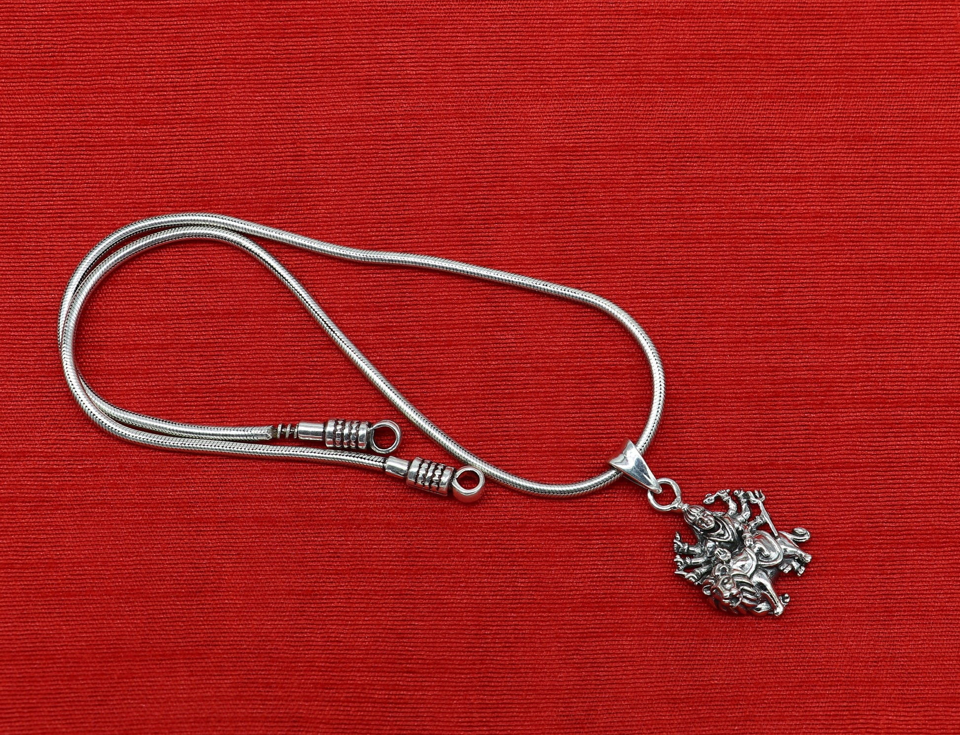 925 sterling silver Goddess Bhawani Durga Maa pendant, unisex tribal jewelry, personalized jewelry, tribal ornaments.