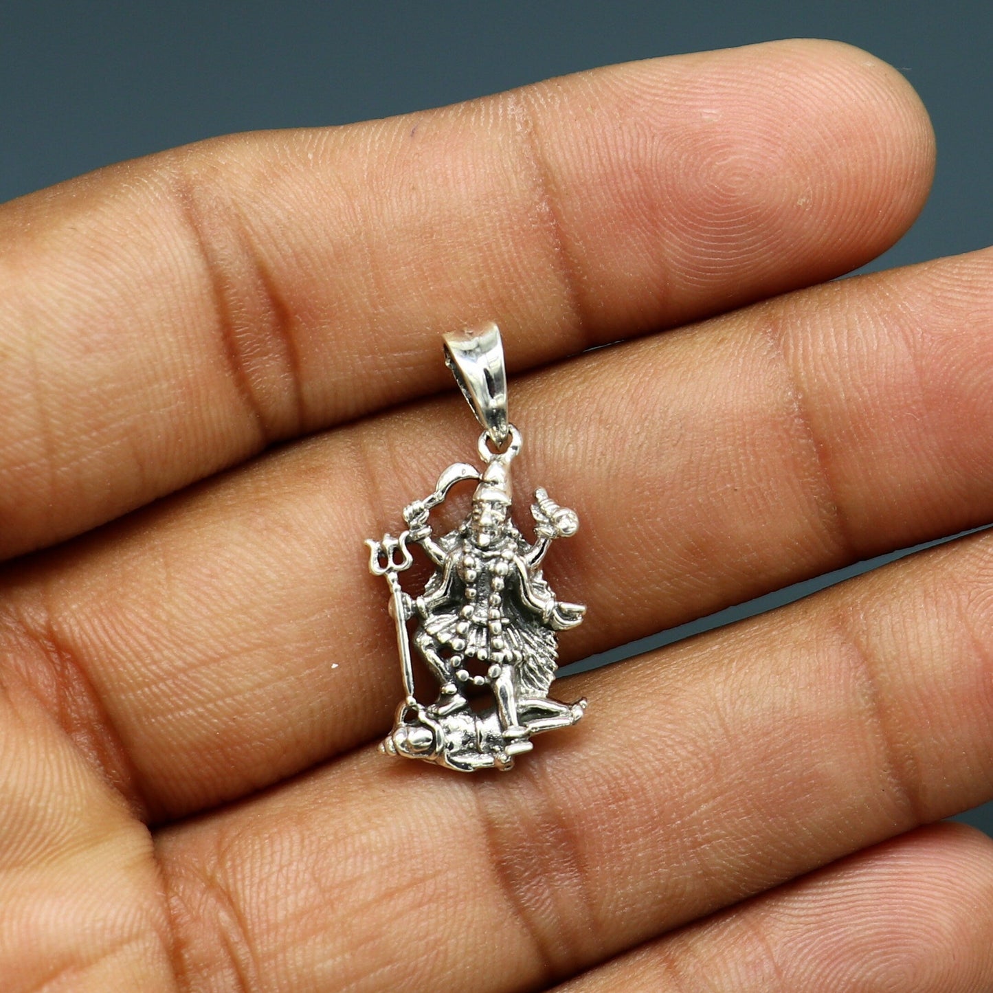 925 sterling silver blessing Goddess Kalika maa/ Kali ma pendant, amazing unisex pendant personalized jewelry tribal jewelry ssp571 - TRIBAL ORNAMENTS