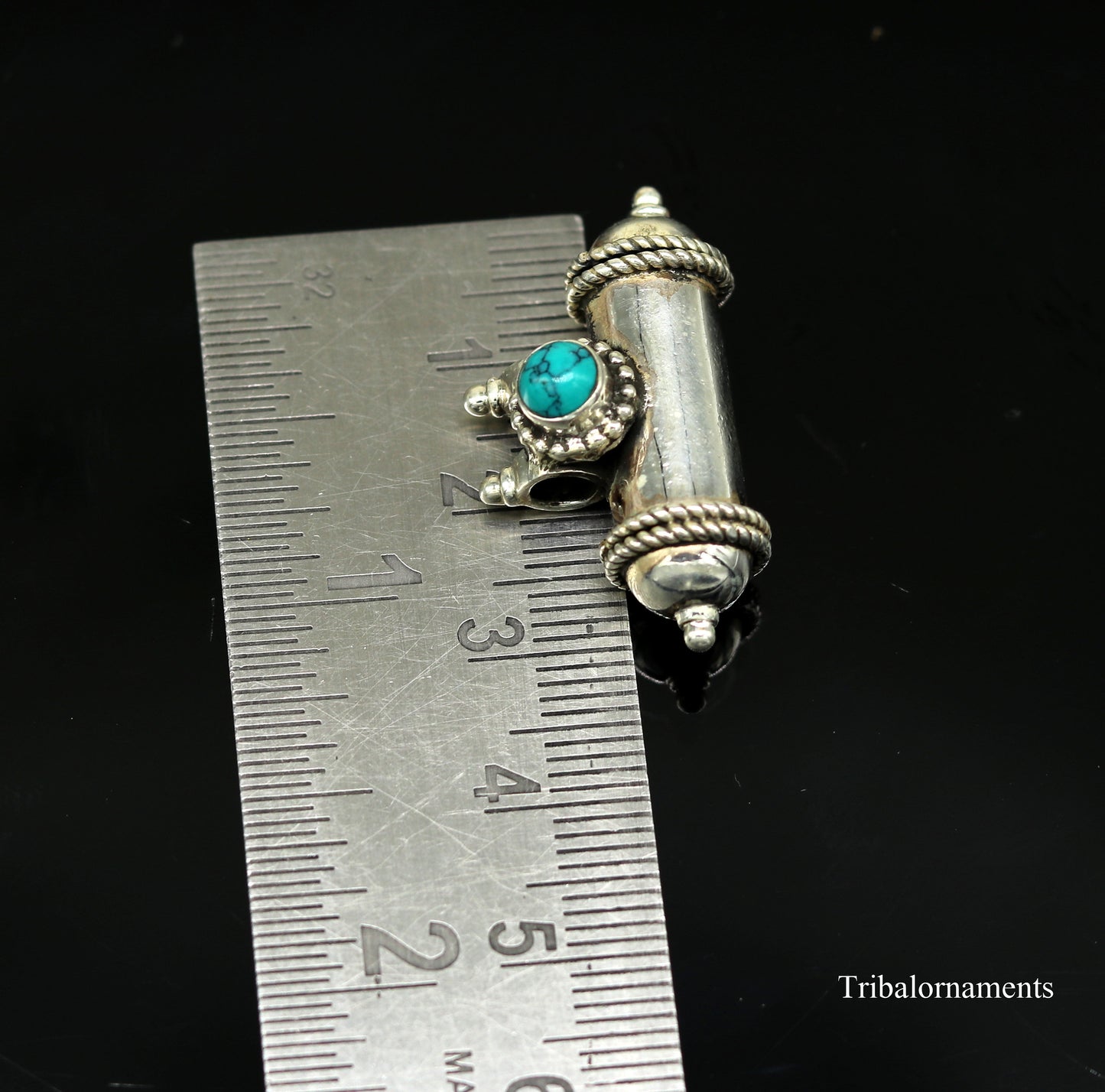 925 sterling silver handmade gorgeous blue turquoise stone handmade box amulet pendant, container pendant unisex jewelry india nsp389 - TRIBAL ORNAMENTS
