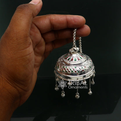 925 sterling Silver chattar/ chhatra, silver umbrella god temple art, Divine temple silver article, OR puja worshiping utensils su1114 - TRIBAL ORNAMENTS