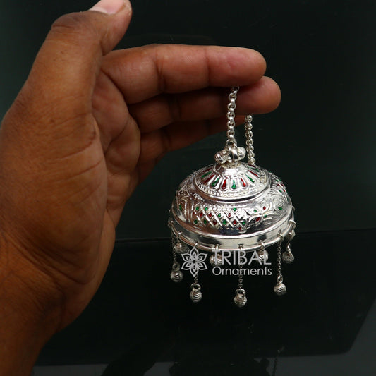 925 sterling Silver chattar/ chhatra, silver umbrella god temple art, Divine temple silver article, OR puja worshiping utensils su1114 - TRIBAL ORNAMENTS