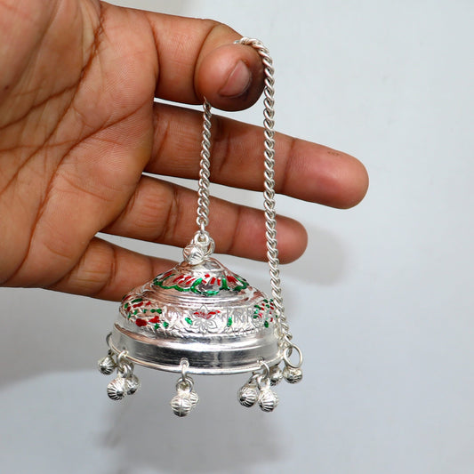925 sterling Silver chatter/chatar, silver umbrella god temple art, Silver chandelier for temple Puja worshipping utensils su1119 - TRIBAL ORNAMENTS