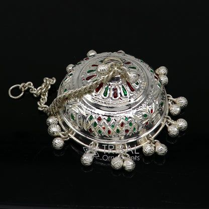925 sterling Silver chatter/chatar, silver umbrella god temple art, Silver chandelier for temple Puja worshipping utensils su1120 - TRIBAL ORNAMENTS