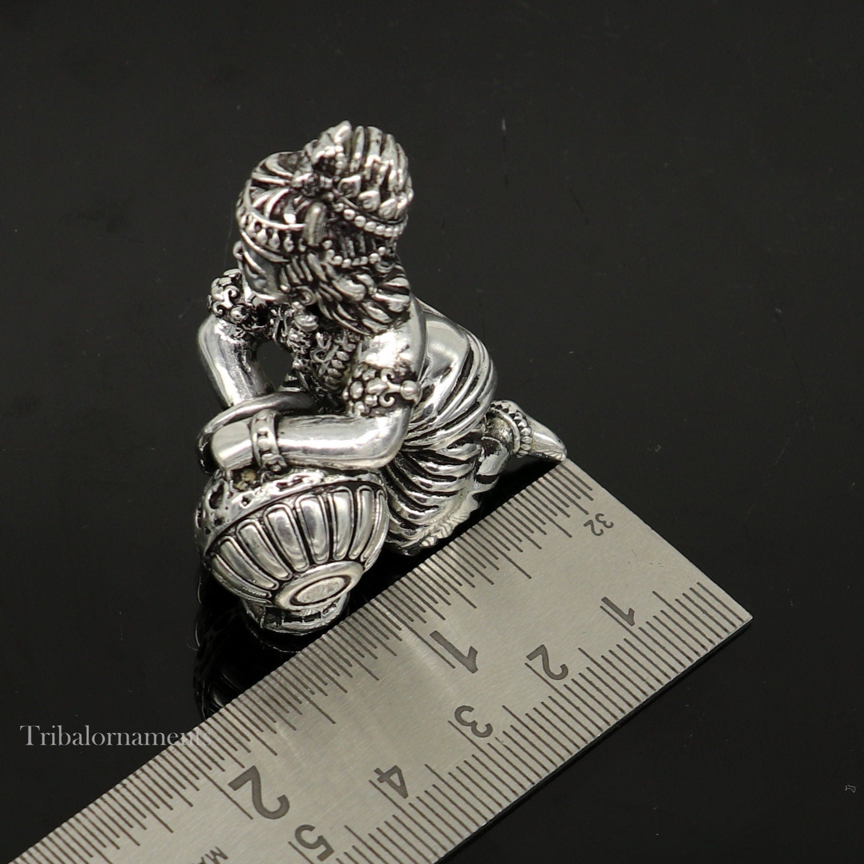 925 sterling silver crawling krishna, baby Krishna, Makkhan Gopala,Laddu Gopal, child Krishna, God krishna statue puja worshipping art223 - TRIBAL ORNAMENTS