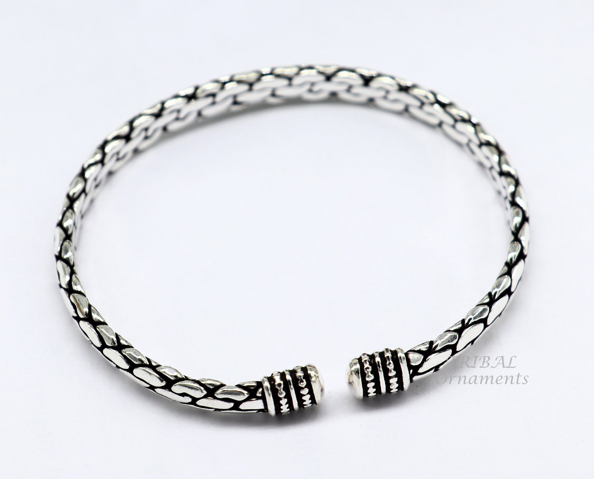 925 sterling silver cuff bracelet kada, amazing unisex vintage style handmade daily use ethnic bangles  kada cuff128 - TRIBAL ORNAMENTS