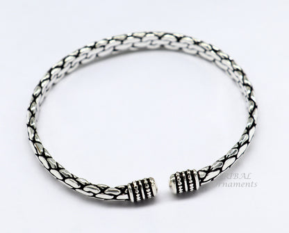 925 sterling silver cuff bracelet kada, amazing unisex vintage style handmade daily use ethnic bangles  kada cuff128 - TRIBAL ORNAMENTS